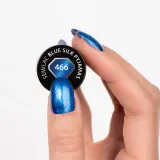 Semilac UV Hybrid Silk Effect - Гибридный лак для ногтей с использованием УФ / СВ-лампы, 7 мл, оттенок 466 Blue Silk Pyjamas — фото 4