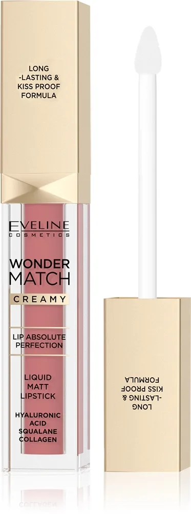 Eveline Cosmetics Wonder Match - Долговременная матовая помадка в жидкой форме с гиалуроновой кислотой, 6 мл, оттенок 05 Sweet Nude