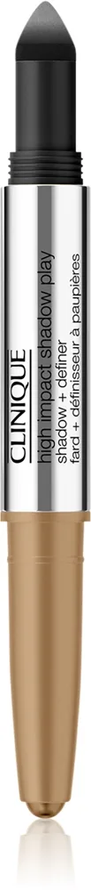 Clinique High Impact Shadow Play - Тени для век в карандаше двойной оттенок Sparkling wine + Caviar, 1 g