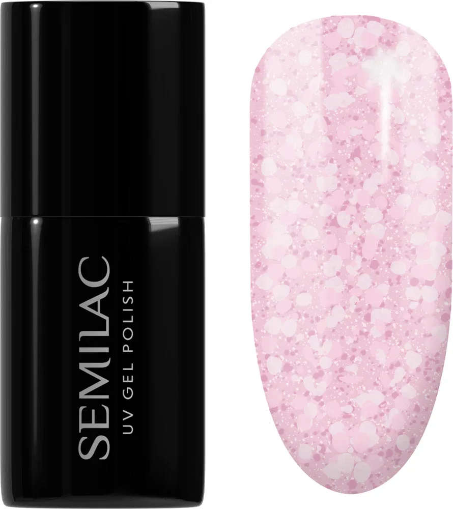 Semilac UV Hybrid Crushed_ICE - Гибридный лак для ногтей с использованием УФ / СВ-лампы, 7 мл, оттенок 491 Strawberry Ice