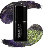 Semilac UV Hybrid Galaxy Flash - Гибридный лак для ногтей с использованием УФ / СВ-лампы оттенок 825 Cyber Violet, 7 ml — фото 2