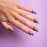 Semilac UV Hybrid Galaxy Flash - Гибридный лак для ногтей с использованием УФ / СВ-лампы оттенок 828 Grey Holo, 7 ml — фото 3