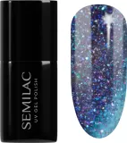 Semilac UV Hybrid Galaxy Flash - Гибридный лак для ногтей с использованием УФ / СВ-лампы оттенок 826 Virtual Blue, 7 ml — фото 1