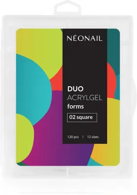 NEONAIL Duo Acrylgel Forms - шаблоны для ногтей тип 02 Square, 120 шт