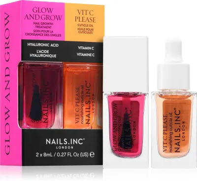 Nails Inc. Glow and Grow & Vit C Please - Набор лаков для ногтей с питательным действием, 0