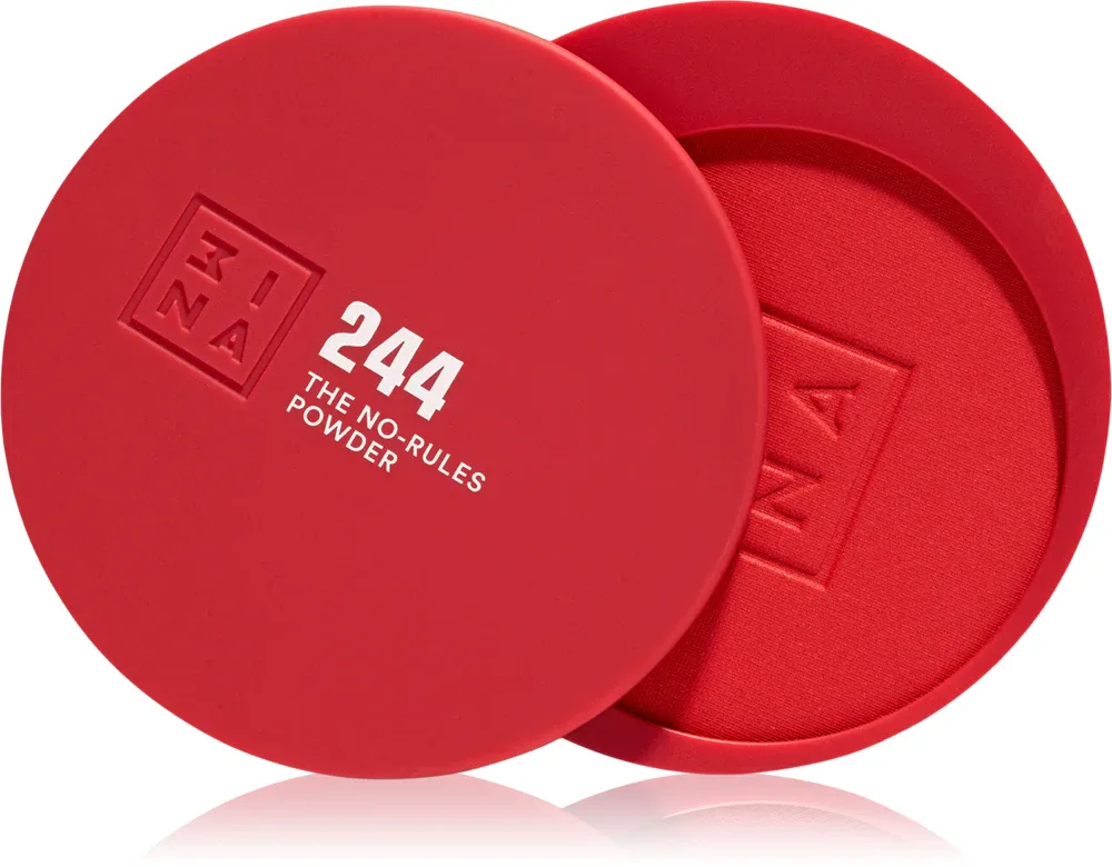 3INA The No-Rules Powder - Многофункциональный косметический продукт для макияжа глаз, губ и лица, matte bronzer, 8 г, оттенок 244 - Classic red, shimmer