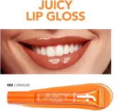 flormar Juicy Lip Gloss - Увлажняющий блеск для губ, 10 мл, оттенок 002 Orange — фото 4