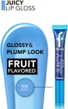 flormar Juicy Lip Gloss - Увлажняющий блеск для губ, 10 мл, оттенок 004 Blueberry — фото 3