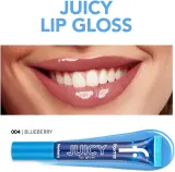 flormar Juicy Lip Gloss - Увлажняющий блеск для губ, 10 мл, оттенок 004 Blueberry — фото 4