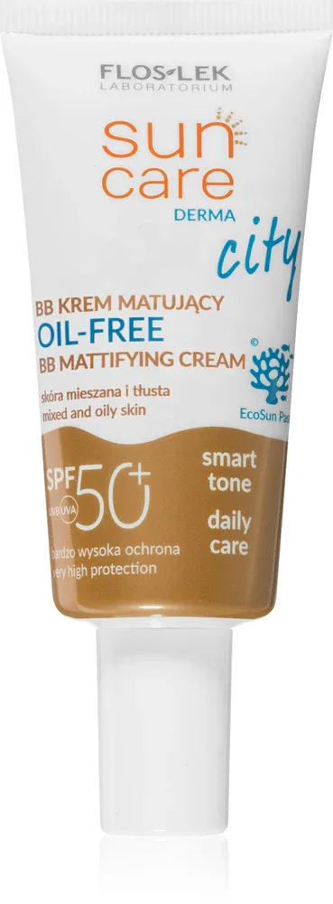 FlosLek Laboratorium Sun Care Derma City BB - Матирующий крем ВВ без масла SPF 50+, 30 ml