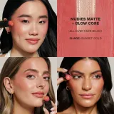Nudestix Nudies Matte + Glow Core - Многофункциональный косметический продукт для макияжа глаз, губ и лица. оттенок Sunset Gold, 6 g — фото 3