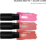 Nudestix Nudies Matte + Glow Core - Многофункциональный косметический продукт для макияжа глаз, губ и лица. оттенок Sunset Gold, 6 g — фото 6