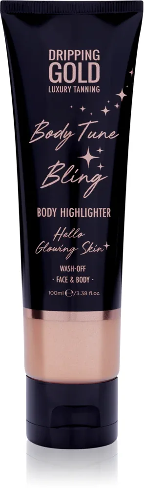 Dripping Gold Luxury Tanning Body Tune Bling - Розовый крем-хайлайтер для лица и тела, 100 ml