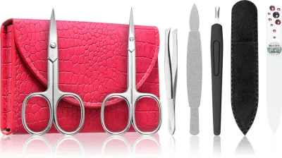 DuKaS Premium Line Solingen 214 - Набор для маникюра + футляр Pink Pink, 6 шт