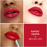 Buxom FULL-ON PLUMPING SATIN LIPSTICK - Кремовая помада для губ с эффектом увеличения оттенок Red My Lips, 2 ml — фото 3