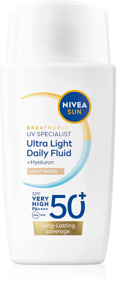 NIVEA SUN Ultra Light - Легкий тонирующий флюид SPF 50+, 40 мл, оттенок Light