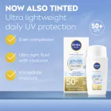 NIVEA SUN Ultra Light - Легкий тонирующий флюид SPF 50+, 40 мл, оттенок Light — фото 2