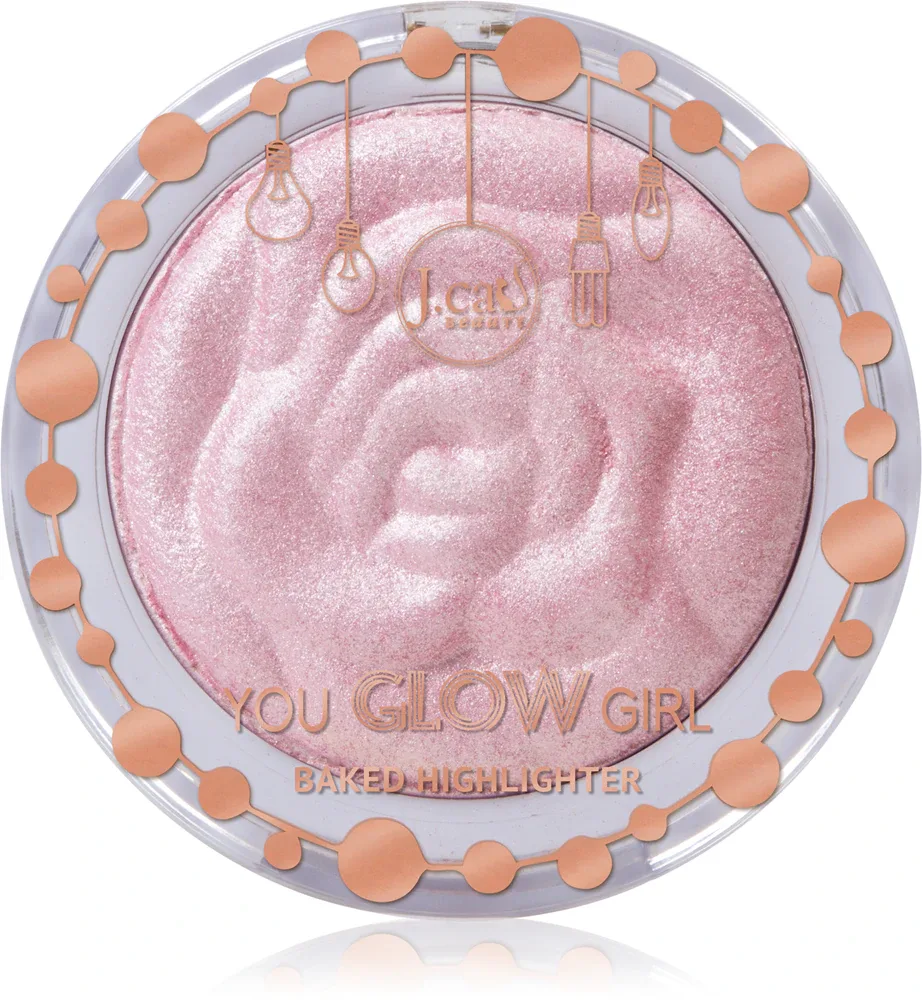 J.Cat Beauty You Glow Girl - Розовый хайлайтер для лица, оттенок 106 Bella Rose