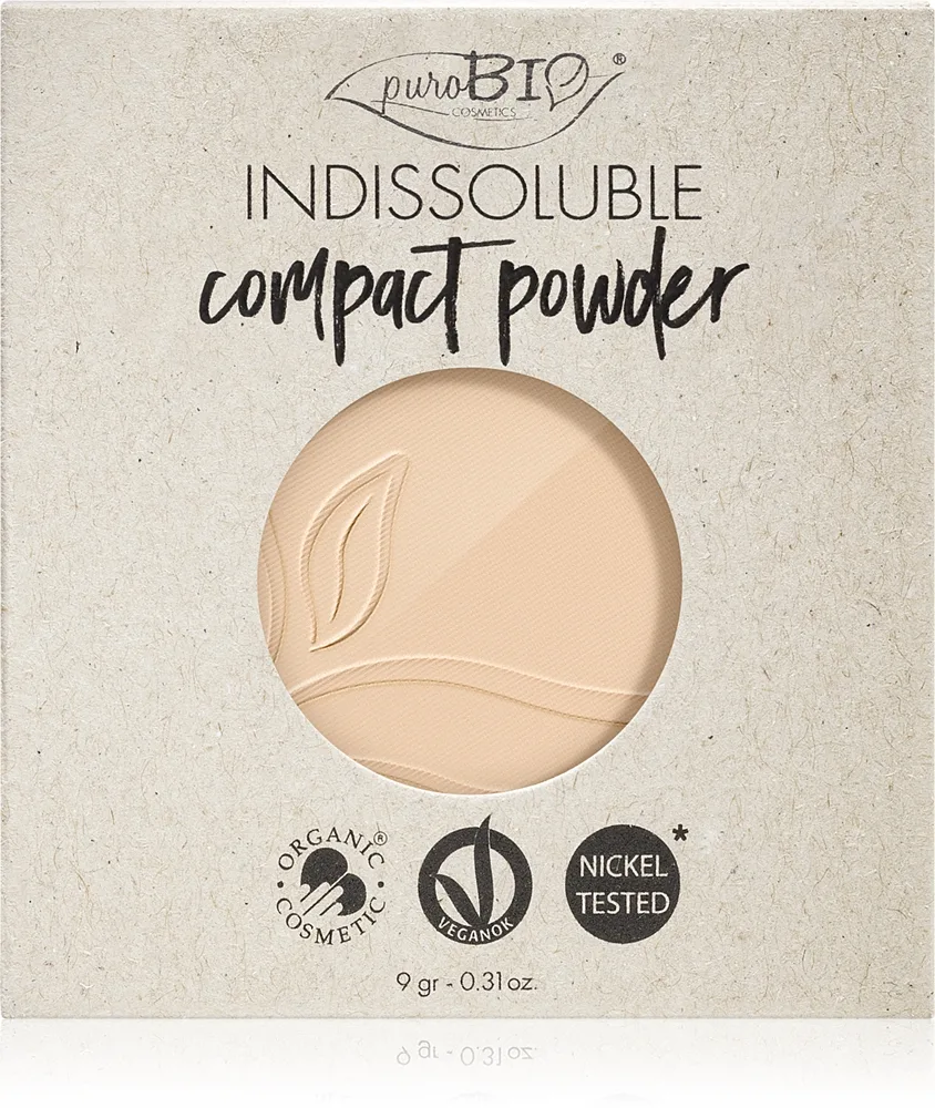 puroBIO Cosmetics Indissouble - Пудра в компакте наполнение оттенок T01, 9 g