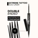 flormar Extreme Tattoo Duo Liner - Подводка для глаз 2 в 1 оттенок 001 Black, 2 g — фото 2