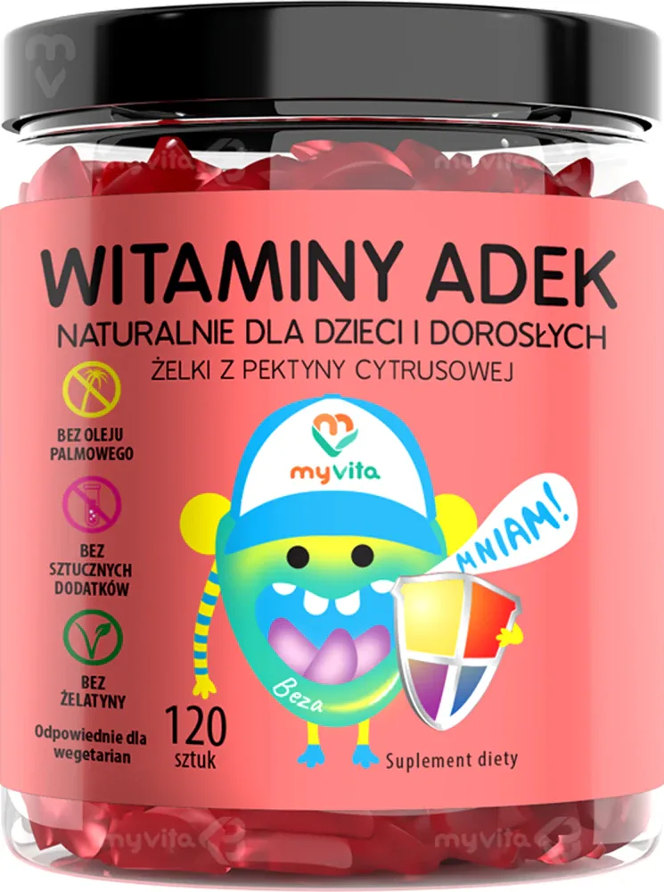 MyVita Naturalne Żelki witamina ADEK - Мягкие жевательные капсулы с мультивитаминным комплексом, 120 kapsułek