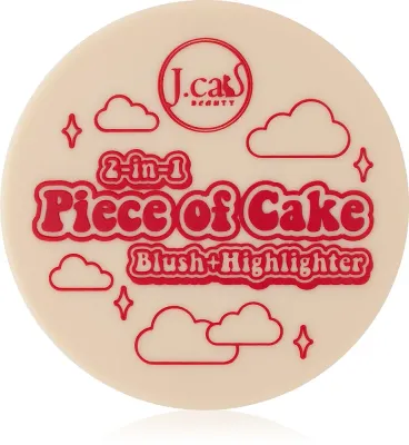 J.Cat Beauty 2 In 1 Piece Of Cake - Румяна с хайлайтером для скул