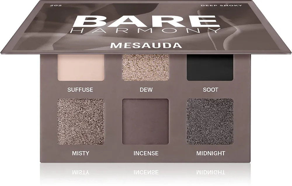 Mesauda Milano Bare Harmony - Палетка теней для век: палетка теней для век, 6 г, оттенок 202 Deep Smoky