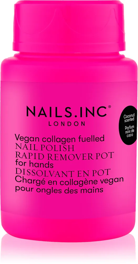 Nails Inc. Vegan Nail Polish Rapid Remover Pot - Средство для снятия лака без ацетона s vůní kokosu, 50 ml