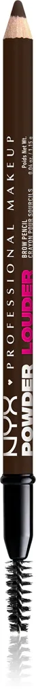 NYX Professional Makeup Powder Louder - Карандаши для бровей с щеточкой, 1 шт, оттенок Deep Brown