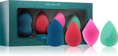 BrushArt Make-up Sponge Set Blue Galaxy - Губка для макияжа BLUE GALAXY BLUE GALAXY, 4 шт