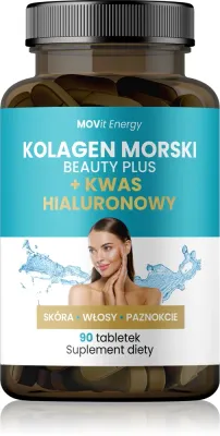 Movit Energy Kolagen Morski Beauty Plus + Kwas Hialuronowy - Таблетки для волос, кожи и ногтей, 90 tabletek