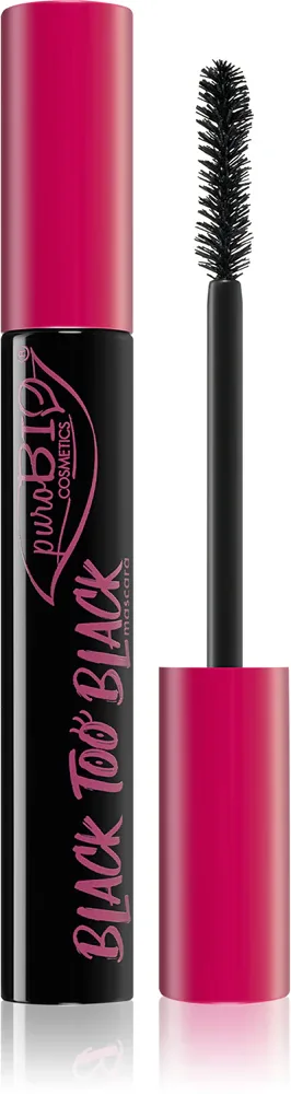 puroBIO Cosmetics Black too Black - Уходовая тушь для ресниц, увеличивающая объем, 9 ml