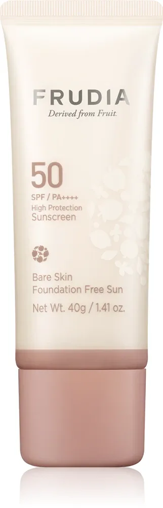 Frudia Sun Bare Skin Foundation - Минеральный защитный флюид для лица для выравнивания тона кожи SPF 50, 40 g