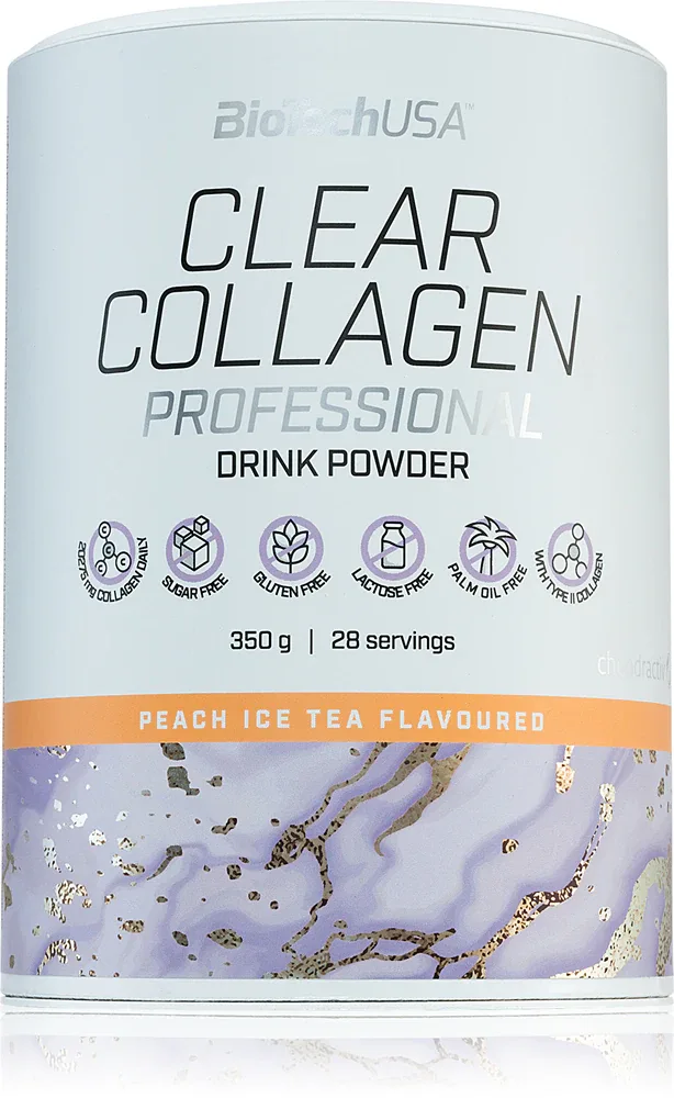 BioTechUSA Clear Collagen Professional - Порошок для приготовления напитка с коллагеном вкус Peach Ice Tea, 350 g