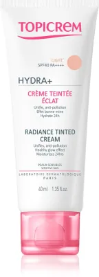 Topicrem UH FACE HYDRA+ Radiance Tinted Cream - Тонизирующий увлажняющий крем SPF 40, 40 мл