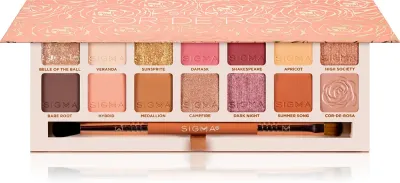 Sigma Beauty Cor-de-Rosa Eyeshadow Palette - Палетка теней для век с кисточкой, 16 г
