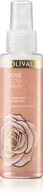 Olival Rose Glow - Сияющий спрей для лица и тела с блестками, 100 мл