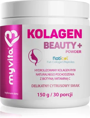 MyVita Kolagen Beauty+ - Гидролизованный коллаген для идеальной кожи, волос и ногтей вкус Citrus, 150 г