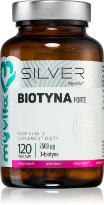 MyVita Silver Biotyna Forte - Капсулы для красивых волос, кожи и ногтей, 120 kapsułek