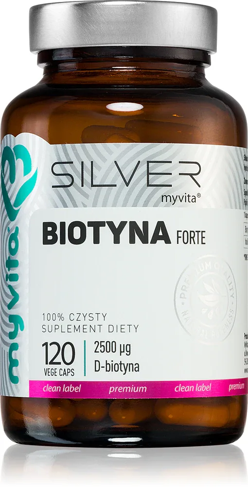 MyVita Silver Biotyna Forte - Капсулы для красивых волос, кожи и ногтей, 120 kapsułek