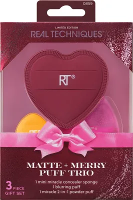 Real Techniques Matte + Merry Puff Trio - Кисть для макияжа, 3 шт