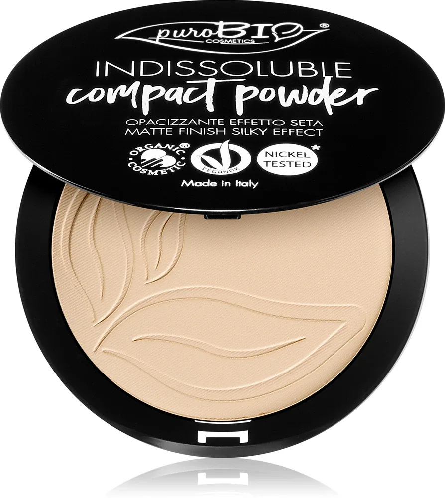 puroBIO Cosmetics Indissouble - Пудра в компакте с матовым покрытием оттенок T01, 9 g