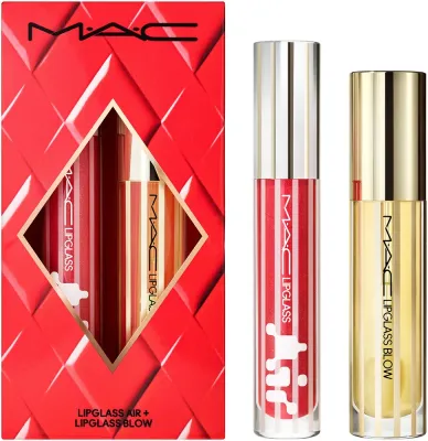 MAC Cosmetics Holiday Blowing Air Kisses Glossy Lip Duo - Подарочный набор для губ, 1 шт