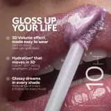 KIKO Milano 3D Hydra - Увлажняющий блеск для губ, оттенок 26 Sparkling Hibiscus Pink — фото 5