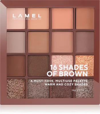LAMEL 16 Shades Of Brown - Палетка теней для век, 16 г
