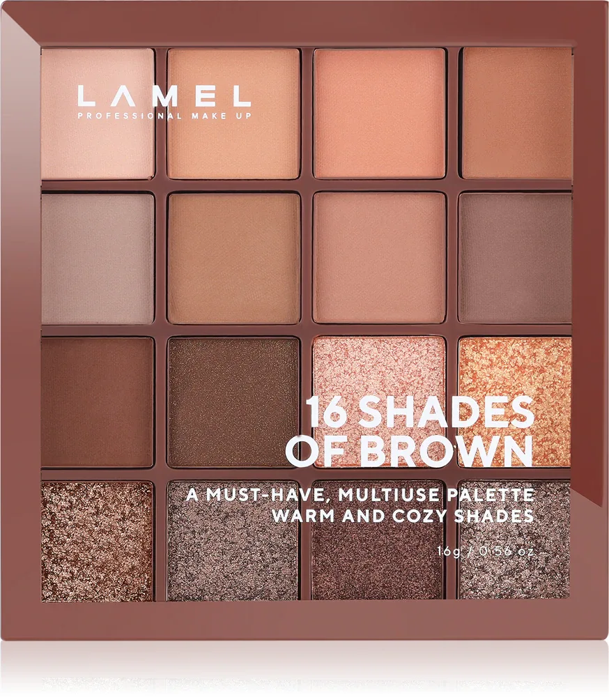 LAMEL 16 Shades Of Brown - Палетка теней для век, 16 g