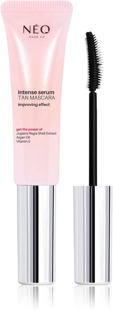 NEO MAKE UP Intense Serum Tan Mascara - Укрепляющая тушь для ресниц с регенерирующим действием оттенок Black, 9 ml