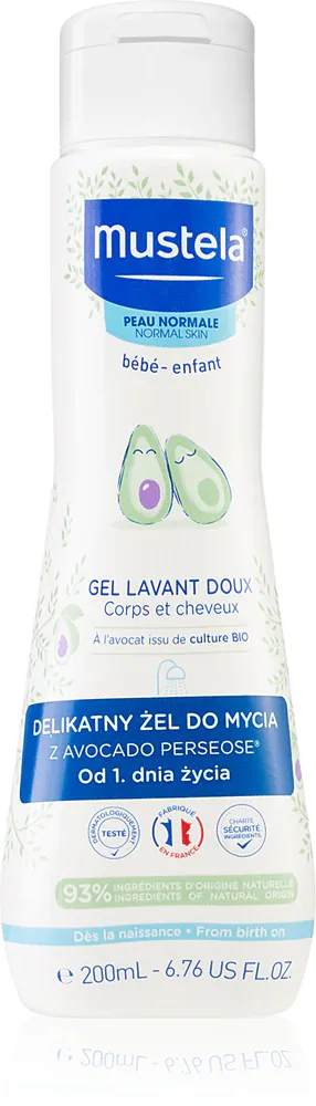 Mustela Bebe Bain - Гель для душа и волос для детей, 200 ml