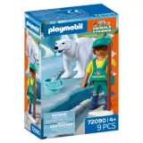 Playmobil Animals 72090 & Friends Белый медведь и смотритель 9 деталей — фото 1