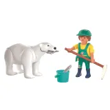 Playmobil Animals 72090 & Friends Белый медведь и смотритель 9 деталей — фото 4